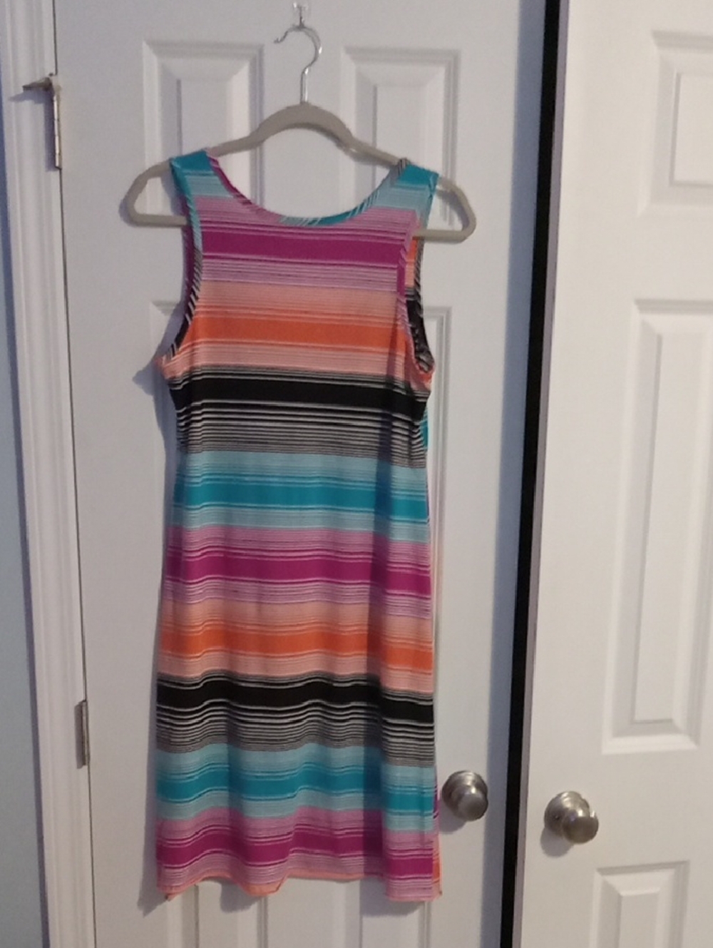 Sleeveless Striped Midi Dress — Multi-Color - Picture 4 of 4